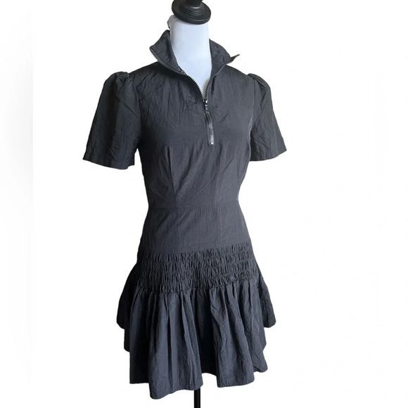 Urban Outfitters Black Nylon Drop Waist Mini Dress Women’s Size S - Picture 1 of 11